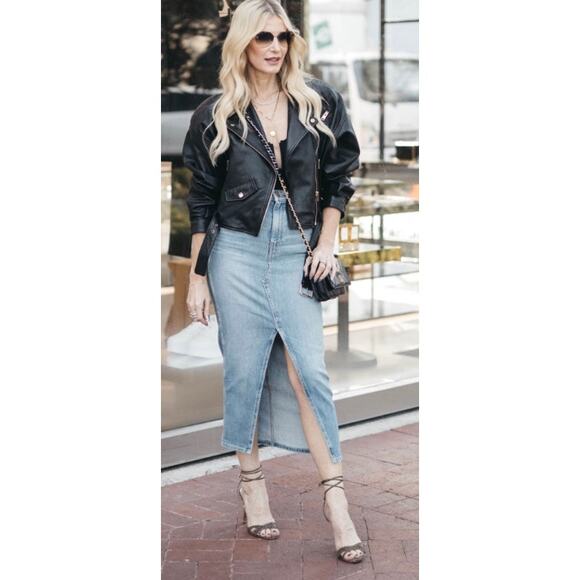 Hudson Reconstructed Denim Midi Skirt in Offshore - Picture 7 of 15